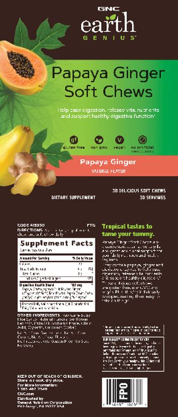 GNC Earth Genius Papaya Ginger Soft Chews - supplement
