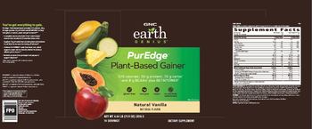 GNC Earth Genius PurEdge Plant-Based Gainer Natural Vanilla - supplement