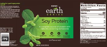 GNC Earth Genius Soy Protein Unflavored - supplement