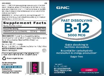 GNC Fast Dissolving B-12 5000 mcg Cherry - supplement