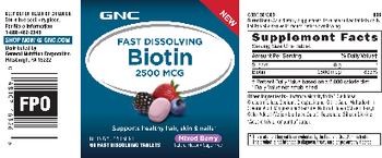 GNC Fast Dissolving Biotin 2500 mcg Mixed Berry - supplement