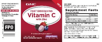 GNC Fast Dissolving Vitamin C With Zinc Mixed Berry - supplement