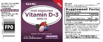 GNC Fast Dissolving Vitamin D-3 2000 IU Mixed Berry - supplement