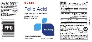 GNC Folic Acid 400 mcg - supplement