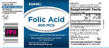 GNC Folic Acid 800 mcg - supplement