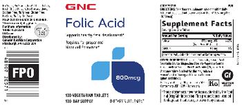 GNC Folic Acid 800 mcg - supplement