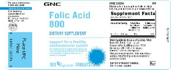 GNC Folic Acid 800 - supplement