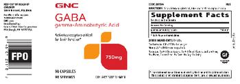 GNC GABA Gamma-Aminobutyric Acid 750 mg - supplement