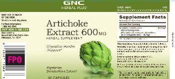 GNC Herbal Plus Artichoke Extract 600 mg - herbal supplement