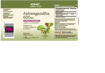 GNC Herbal Plus Ashwagandha 600 mg - herbal supplement