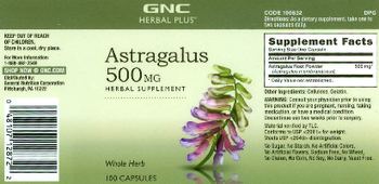 GNC Herbal Plus Astragalus 500 mg - herbal supplement