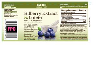 GNC Herbal Plus Bilberry Extract & Lutein - herbal supplement