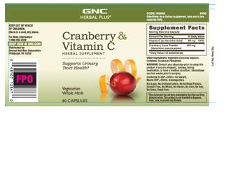 GNC Herbal Plus Cranberry & Vitamin C - herbal supplement