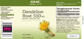 GNC Herbal Plus Dandelion Root 550 mg - herbal supplement