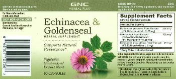 GNC Herbal Plus Echinacea & Goldenseal - herbal supplement