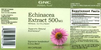 GNC Herbal Plus Echinacea Extract 500 mg - herbal supplement