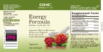 GNC Herbal Plus Energy Formula - herbal supplement