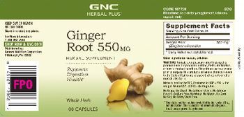 GNC Herbal Plus Ginger Root 550 mg - herbal supplement