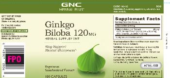 GNC Herbal Plus Ginkgo Biloba 120 mg - herbal supplement