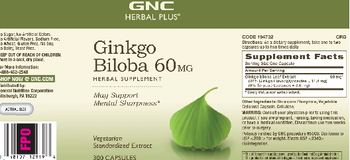 GNC Herbal Plus Ginkgo Biloba 60 mg - herbal supplement