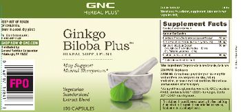 GNC Herbal Plus Ginkgo Biloba Plus - herbal supplement