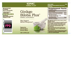 GNC Herbal Plus Ginkgo Biloba Plus - herbal supplement