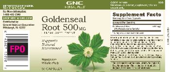 GNC Herbal Plus Goldenseal Root 500 mg - herbal supplement