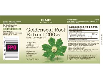 GNC Herbal Plus Goldenseal Root Extract 200 mg - herbal supplement