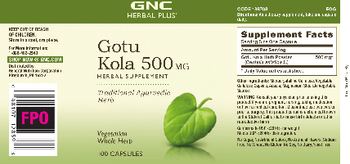 GNC Herbal Plus Gotu Kola 500 mg - herbal supplement