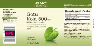 GNC Herbal Plus Gotu Kola 500 mg - herbal supplement