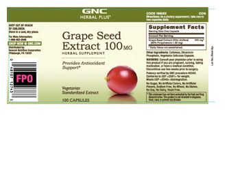 GNC Herbal Plus Grape Seed Extract 100 MG - herbal supplement