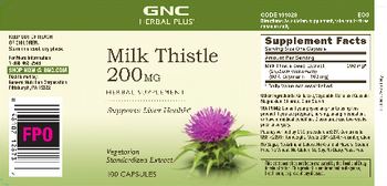 GNC Herbal Plus Milk Thistle 200 mg - herbal supplement