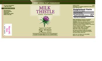 GNC Herbal Plus Milk Thistle 200 mg - herbal supplement