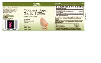 GNC Herbal Plus Oderless Super Garlic 1100 mg - herbal supplement