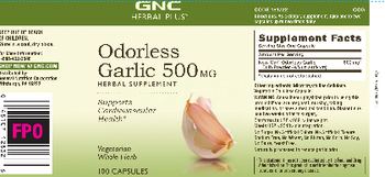 GNC Herbal Plus Odorless Garlic 500 mg - herbal supplement