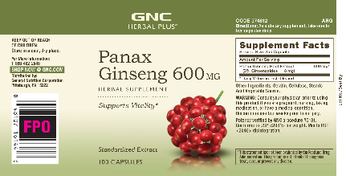 GNC Herbal Plus Panax Ginseng 600 mg - herbal supplement