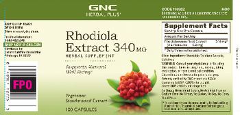 GNC Herbal Plus Rhodiola Extract 340 mg - herbal supplement