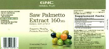 GNC Herbal Plus Saw Palmetto Extract 160 mg - herbal supplement