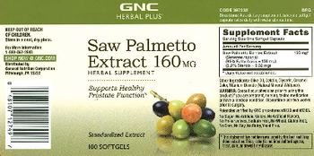 GNC Herbal Plus Saw Palmetto Extract 160 mg - herbal supplement