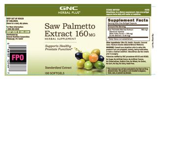 GNC Herbal Plus Saw Palmetto Extract 160 MG - herbal supplement
