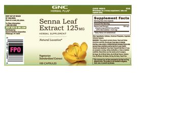 GNC Herbal Plus Senna Leaf Extract 125 mg - this statement has not been evaluated by the food and drug administration this product is not intend