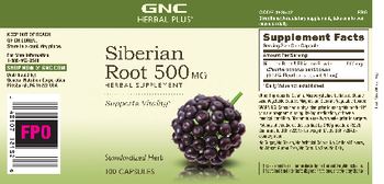 GNC Herbal Plus Siberian Root 500 mg - 