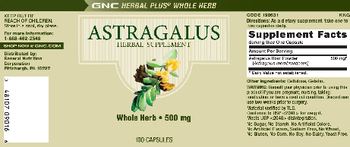 GNC Herbal Plus Standardized Astragalus - herbal supplement