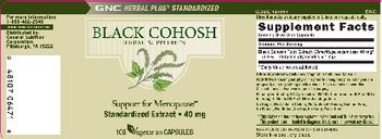 GNC Herbal Plus Standardized Black Cohosh - herbal supplement