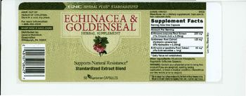 GNC Herbal Plus Standardized Echinacea & Goldenseal - herbal supplement