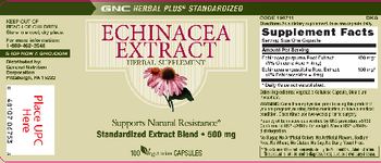 GNC Herbal Plus Standardized Echinacea Extract - herbal supplement