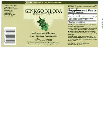 GNC Herbal Plus Standardized Ginkgo Biloba - herbal supplement