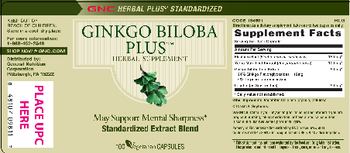 GNC Herbal Plus Standardized Ginkgo Biloba Plus - herbal supplement