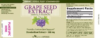 GNC Herbal Plus Standardized Grape Seed Extract - herbal supplement