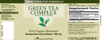 GNC Herbal Plus Standardized Green Tea Complex - herbal supplement
